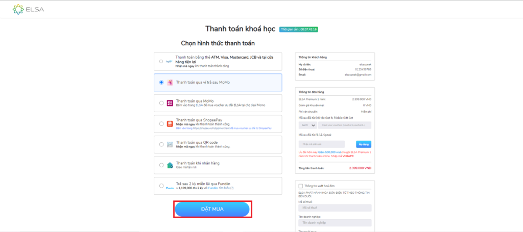 Hướng dẫn mua gói học ELSA Premium - 5