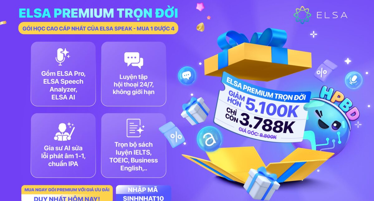 Sinh nhật ELSA – Mở deal lớn, nhận quà ngay!