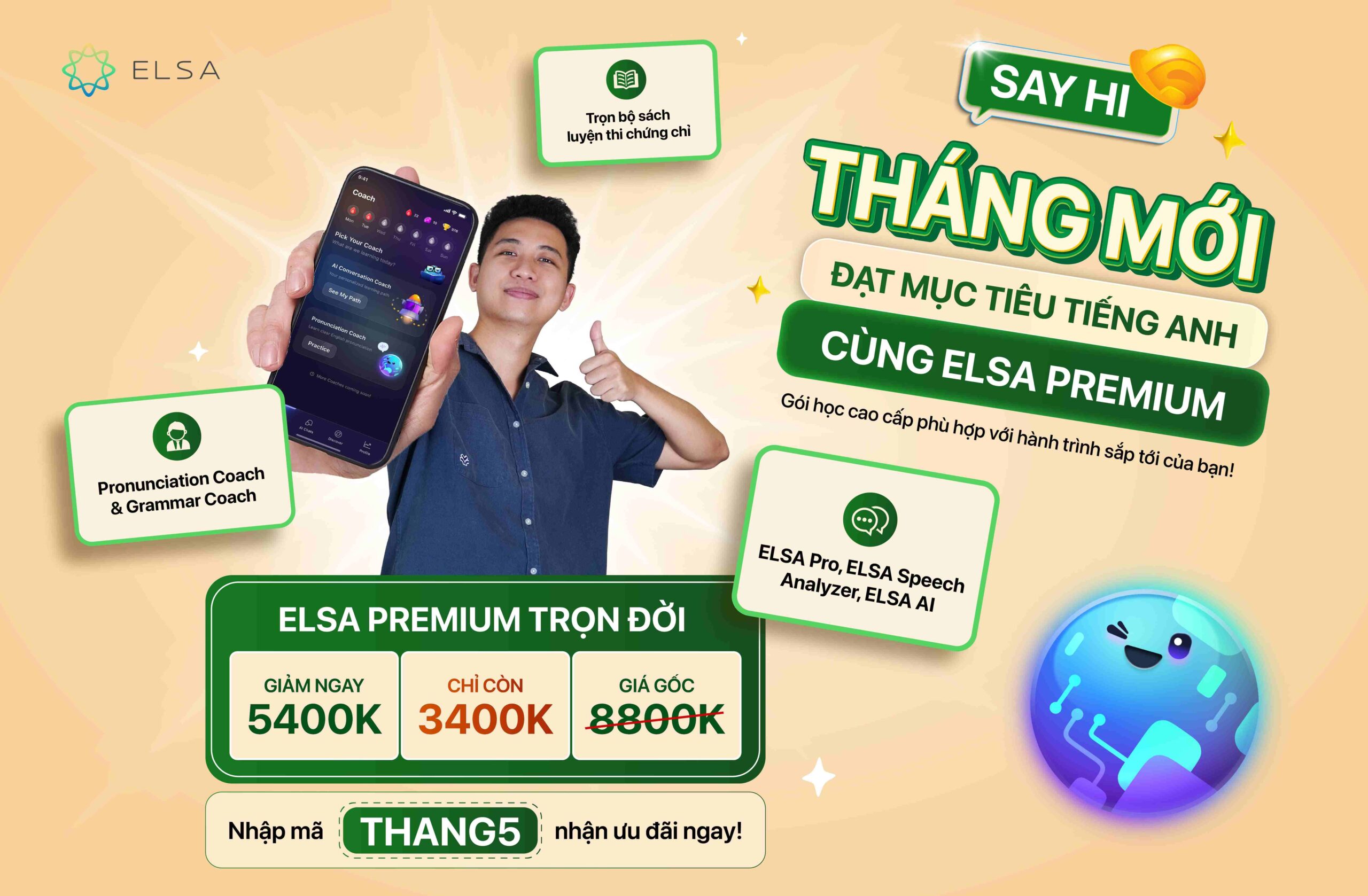 ELSA Premium trọn đời