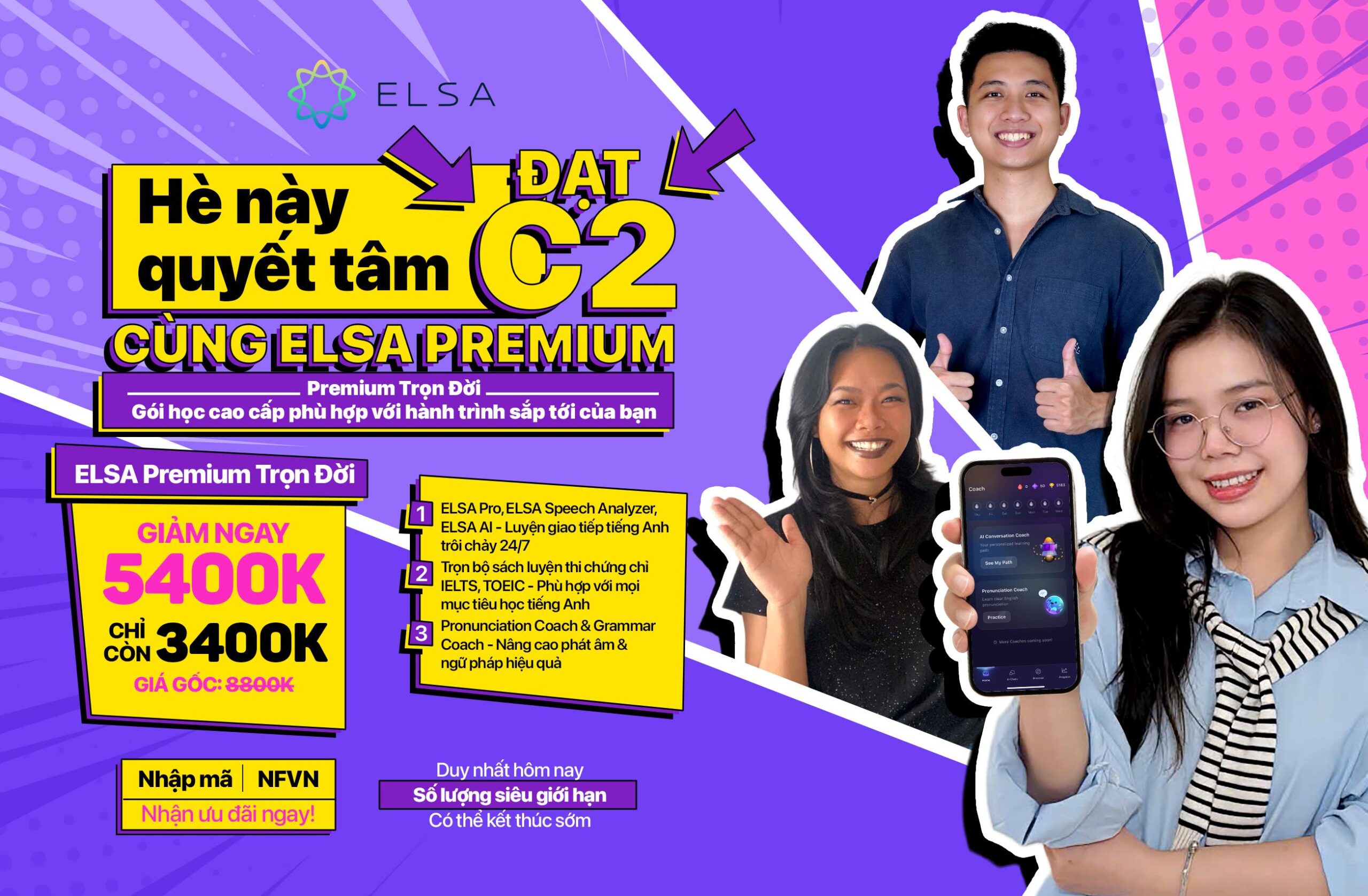 ELSA Premium Trọn Đời