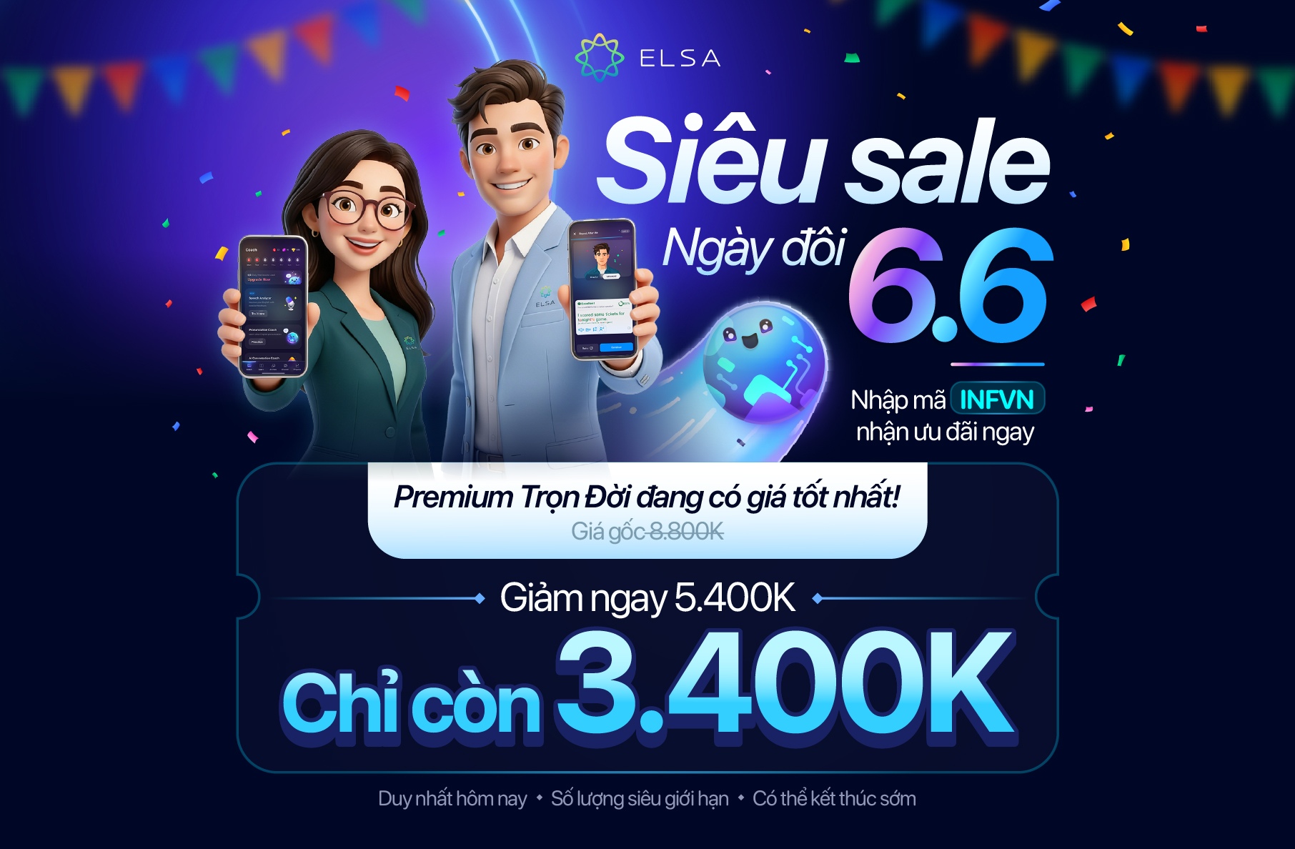 ELSA Premium trọn đời