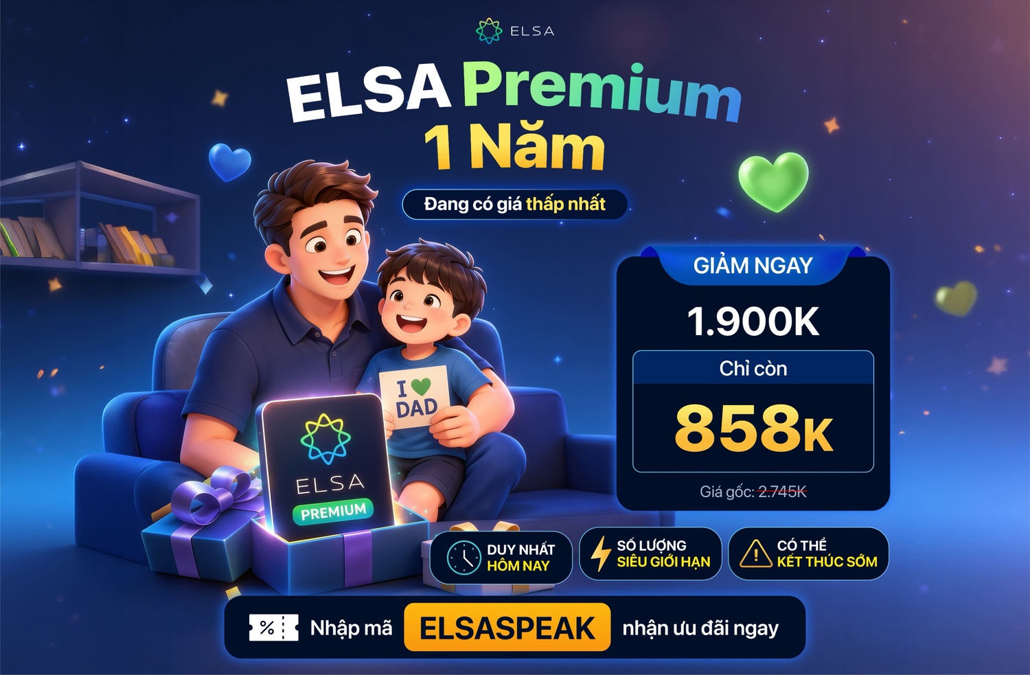 ELSA Premium 1 năm