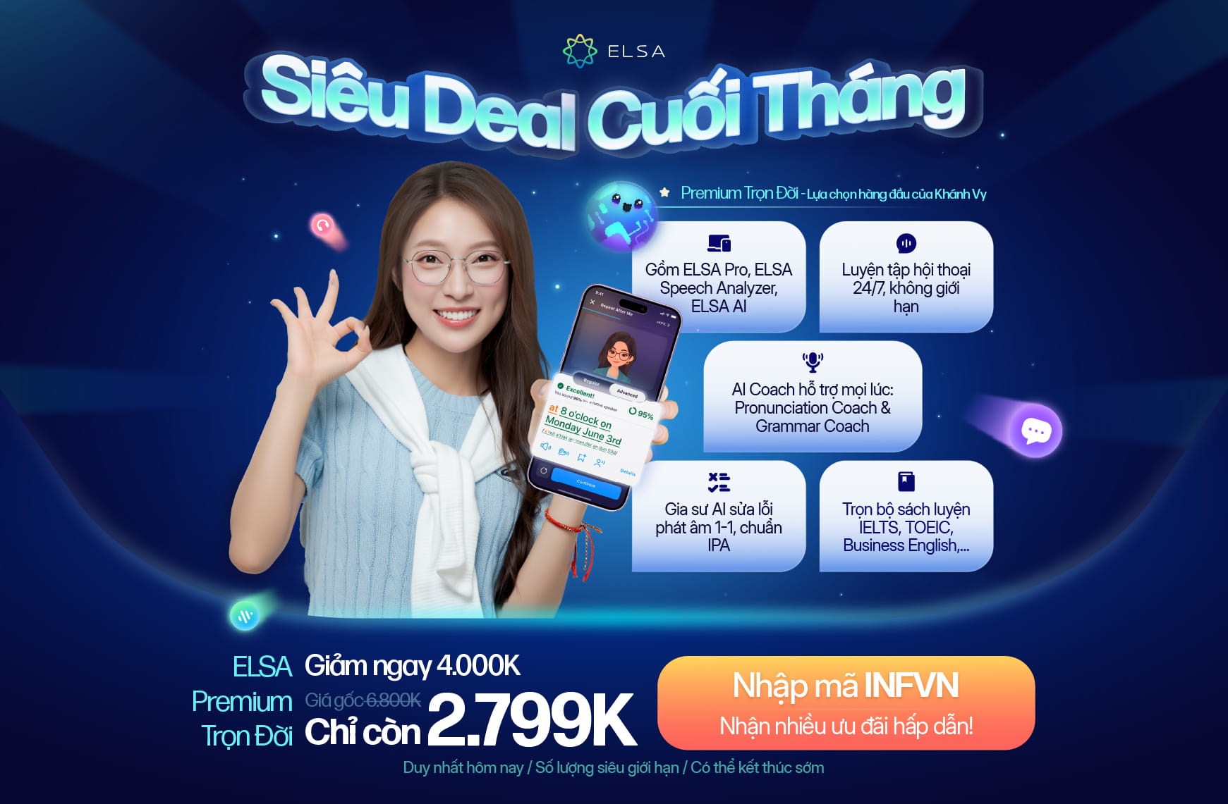 ELSA Premium trọn đời